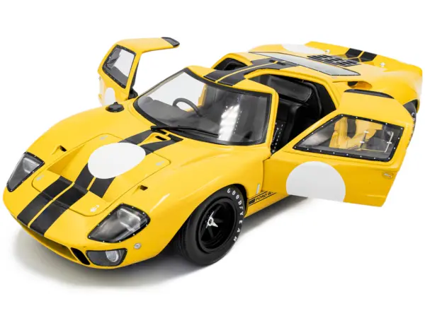 1968 Ford GT40 MK1 Yellow with Black Stripes "Competition" Series 1/18 Diecast Model Car by Solido #2