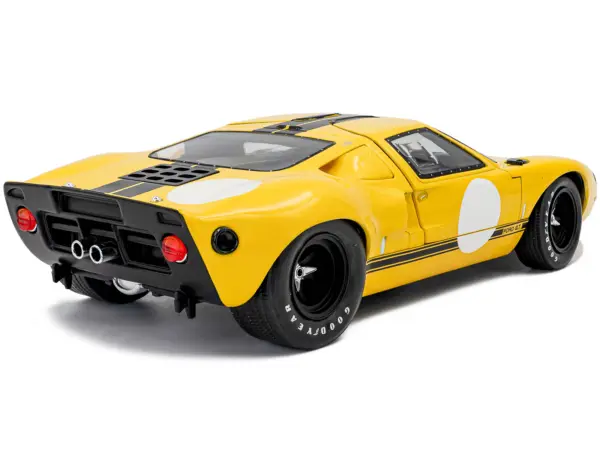 1968 Ford GT40 MK1 Yellow with Black Stripes "Competition" Series 1/18 Diecast Model Car by Solido #4