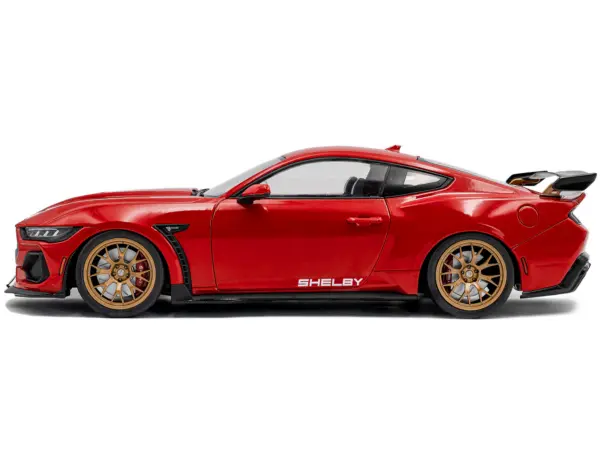 2024 Ford Shelby Mustang Super Snake Race Red with White Stripes 1/18 Diecast Model Car by Solido #3