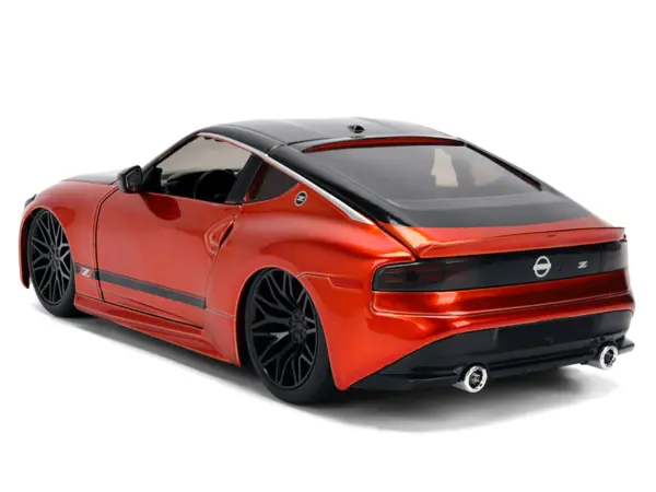 2023 Nissan Z Orange Metallic with Carbon Hood and Black Top "JDM Tuners" Series 1/24 Diecast Model Car by Jada #5