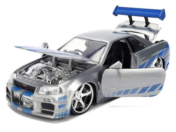 Brian's Nissan Skyline GT-R (R34) RHD (Right Hand Drive) Brush Finish  "2 Fast 2 Furious" (2003) Movie 25 Years of Fast & Furious Anniversary 1/24 by Jada #2
