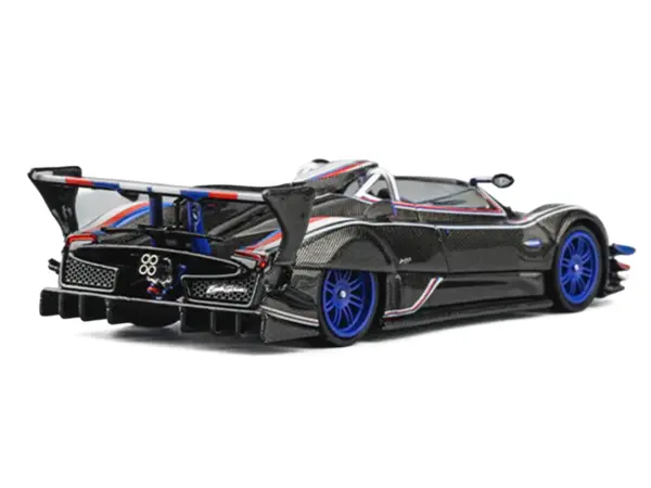 Pagani Zonda Revo Barchetta Carbon with Red White and Blue Stripes 1/64 Diecast Model Car by CM Model #3