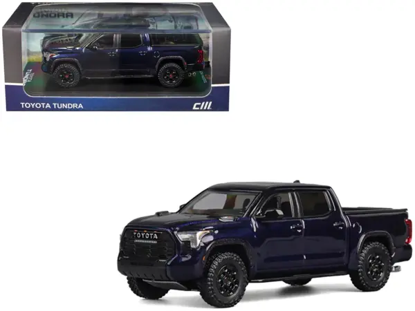 Toyota Tundra Pickup Truck Dark Blue Metallic 1/64 Diecast Model Car by CM Model #1