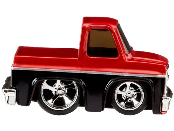1987 Chevrolet C10 Pickup Truck Red Metallic and Black "Customs" Series 2 Diecast Model Car by CarTuned #2
