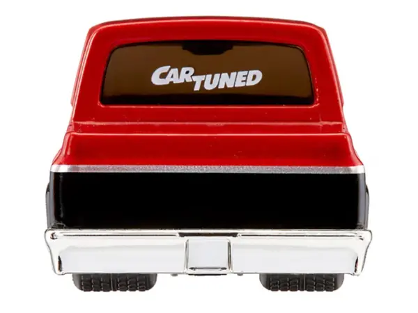 1987 Chevrolet C10 Pickup Truck Red Metallic and Black "Customs" Series 2 Diecast Model Car by CarTuned #3