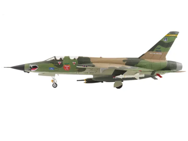 Republic F-105F Thunderchief Fighter-Bomber Aircraft "63-8299 Peach 91 128th Tactical Fighter Squadron Georgia ANG Dobbins Air Reserve Base" United States Air Force "Air Power Series" 1/72 Diecast Model by Hobby Master #2