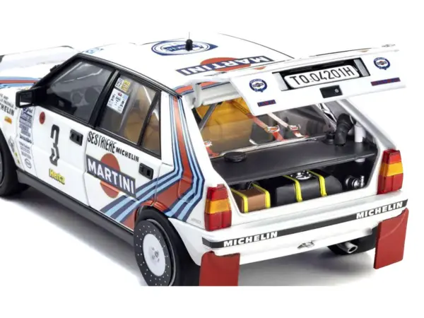 Lancia Delta HF 4WD #3 Bruno Saby - Jean-Francois Fauchille "Martini Racing" Winner "Rally Monte Carlo" (1988) 1/18 Diecast Model Car by Kyosho #5