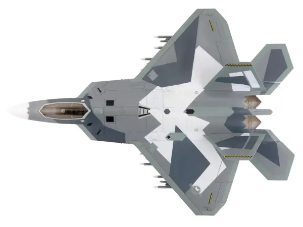 Lockheed F-22 Raptor Stealth Aircraft "Splinter Camouflage" United States Air Force "Air Power Series" 1/72 Diecast Model by Hobby Master #2