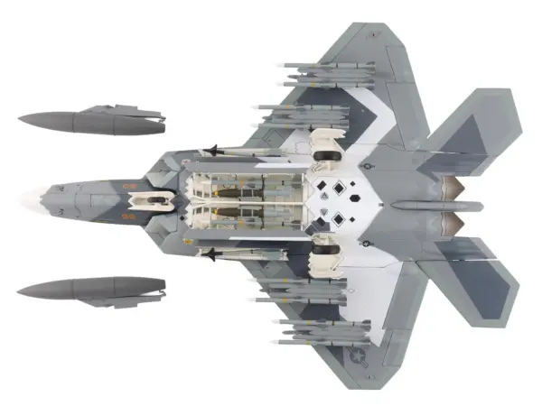 Lockheed F-22 Raptor Stealth Aircraft "Splinter Camouflage" United States Air Force "Air Power Series" 1/72 Diecast Model by Hobby Master #4