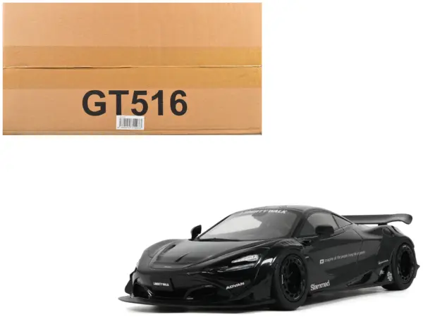 2023 McLaren 720S "LB-Works - Liberty Walk" Black 1/18 Model Car by GT Spirit #1