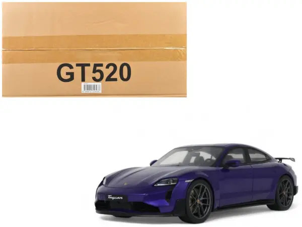 2023 Porsche Taycan Turbo GT Purple Sky Metallic 1/18 Model Car by GT Spirit #1