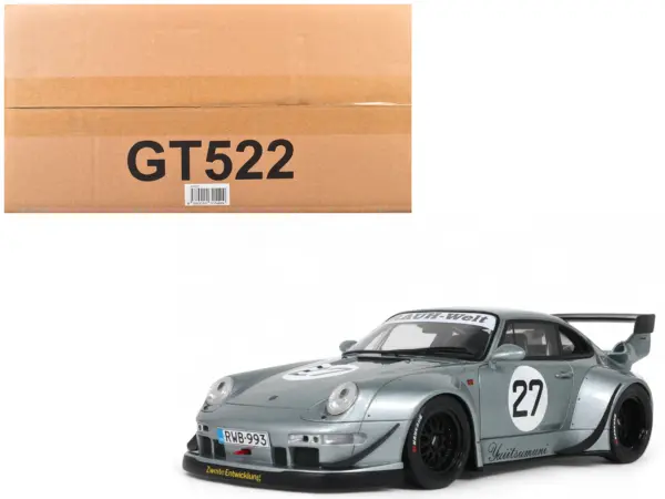 2024 RWB Yuiitsumuni #27 Silver Metallic 1/18 Model Car by GT Spirit #1