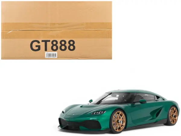 2024 Koenigsegg Gemera Racing Green Metallic 1/18 Model Car by GT Spirit #1