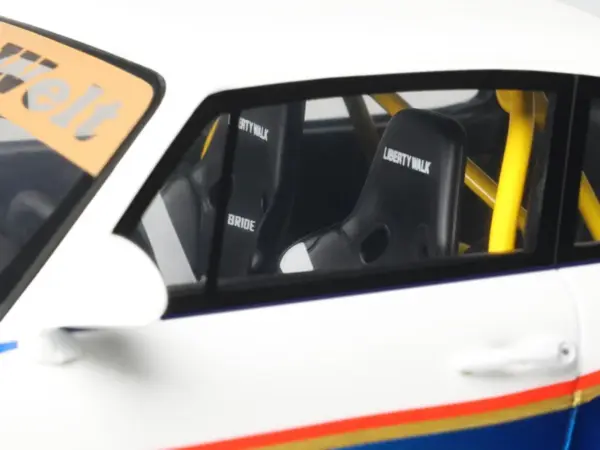 2023 RWB x Liberty Walk 993 #2 White and Blue Metallic with Graphics 1/18 Model Car by GT Spirit #3