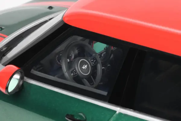 2021 Mini Clubman (F54) JCW British Green Metallic with Red Top and Stripes Limited Edition to 999 pieces Worldwide 1/18 Model Car by Otto Mobile #3