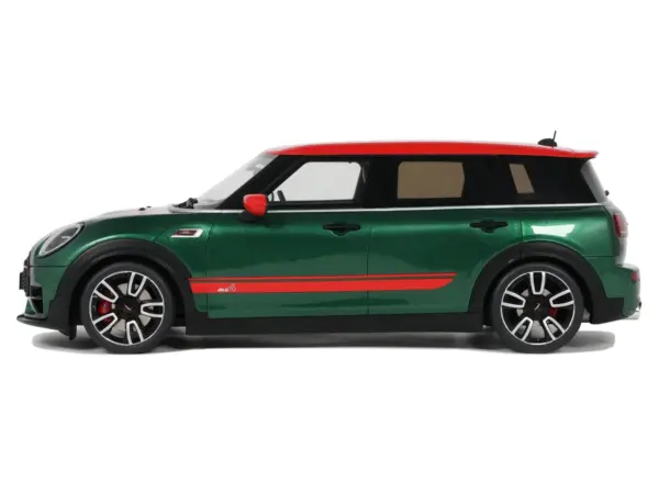 2021 Mini Clubman (F54) JCW British Green Metallic with Red Top and Stripes Limited Edition to 999 pieces Worldwide 1/18 Model Car by Otto Mobile #4
