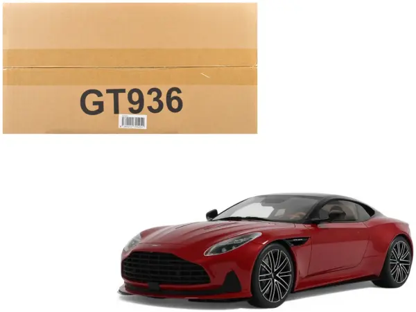 2023 Aston Martin DB12 Hyper Red with Black Top 1/18 Model Car by GT Spirit #1