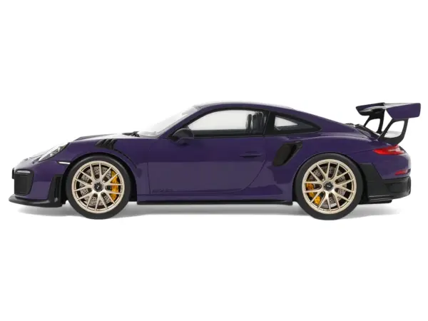 2021 Porsche 911 (991.2) GT2 RS Ultraviolet Metallic with Carbon Stripes 1/18 Model Car by GT Spirit #4