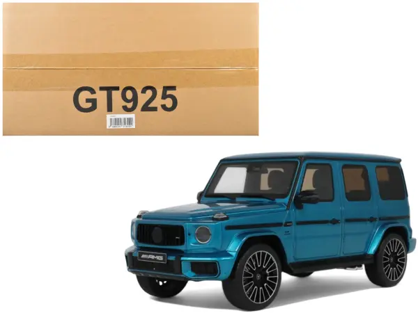 2024 Mercedes-Benz G 63 AMG Hyper Blue Magno Metallic 1/18 Model Car by GT Spirit #1