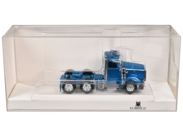 Peterbilt 367 Day Cab Blue Metallic 1/87 (HO) Scale Plastic Model Car by HO Logistics #1