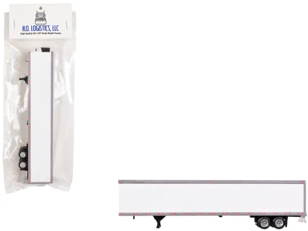 Box Trailer with Reefer White 1/87 (HO) Scale Plastic Model by HO Logistics #1