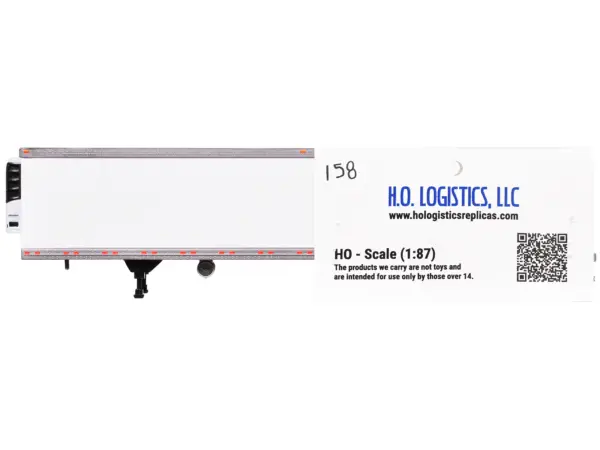 Box Trailer with Reefer White 1/87 (HO) Scale Plastic Model by HO Logistics #2