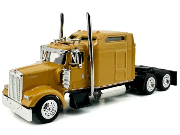 Kenworth W900L Truck Tractor with Sleeper Cab Yellow 1/87 (HO) Scale Plastic Model Car by HO Logistics #2
