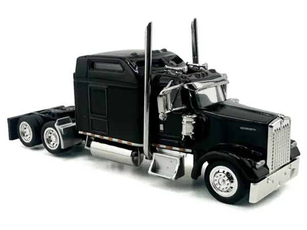 Kenworth W900L Truck Tractor with Sleeper Cab Black 1/87 (HO) Scale Plastic Model Car by HO Logistics #3