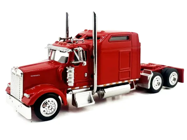 Kenworth W900L Truck Tractor with Sleeper Cab Red 1/87 (HO) Scale Plastic Model Car by HO Logistics #2