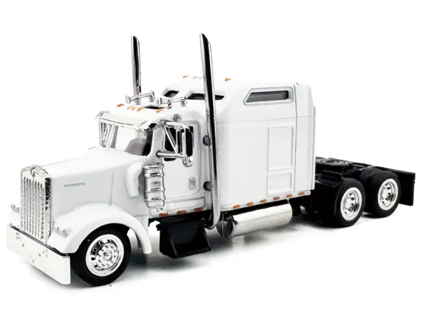 Kenworth W900L Truck Tractor with Sleeper Cab White 1/87 (HO) Scale Plastic Model Car by HO Logistics #2