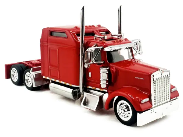 Kenworth W900L Truck Tractor with Sleeper Cab Red 1/87 (HO) Scale Plastic Model Car by HO Logistics #3
