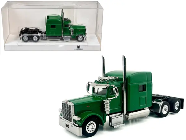 Kenworth W900L Truck Tractor with Sleeper Cab Green  1/87 (HO) Scale Plastic Model Car by HO Logistics #1