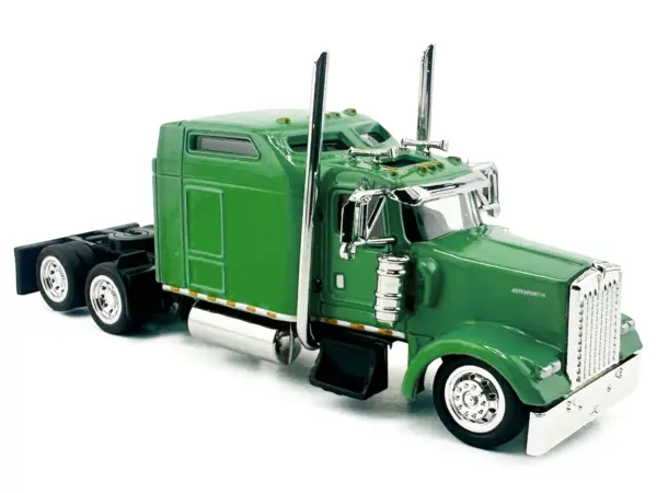 Kenworth W900L Truck Tractor with Sleeper Cab Lime Green 1/87 (HO) Scale Plastic Model Car by HO Logistics #3