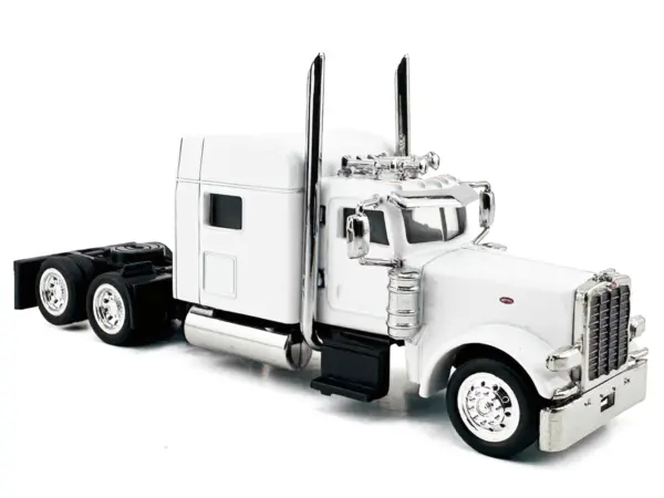 Peterbilt 389 Truck Tractor with Sleeper Cab White 1/87 (HO) Scale Plastic Model Car by HO Logistics #3