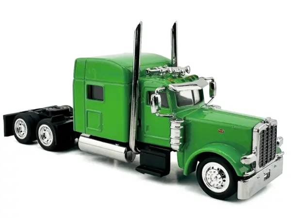 Peterbilt 389 Truck Tractor with Sleeper Cab Lime Green 1/87 (HO) Scale Plastic Model Car by HO Logistics #3