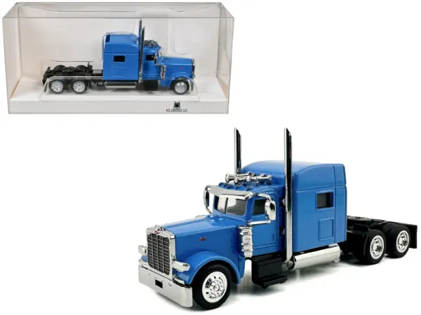 Peterbilt 389 Truck Tractor with Sleeper Cab Baby Blue 1/87 (HO) Scale Plastic Model Car by HO Logistics #1
