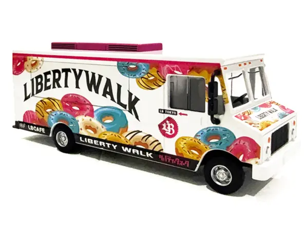 Food Truck "The LB Cafe Truck - Liberty Walk" White with Graphics 1/64 Diecast Model by American Diorama #2