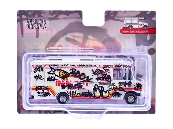 Food Truck "The Graffiti Truck" White with Graphics 1/64 Diecast Model by American Diorama #3