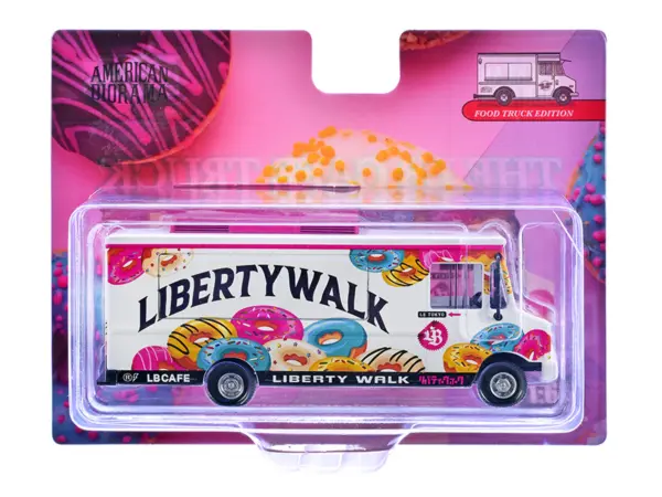 Food Truck "The LB Cafe Truck - Liberty Walk" White with Graphics 1/64 Diecast Model by American Diorama #3