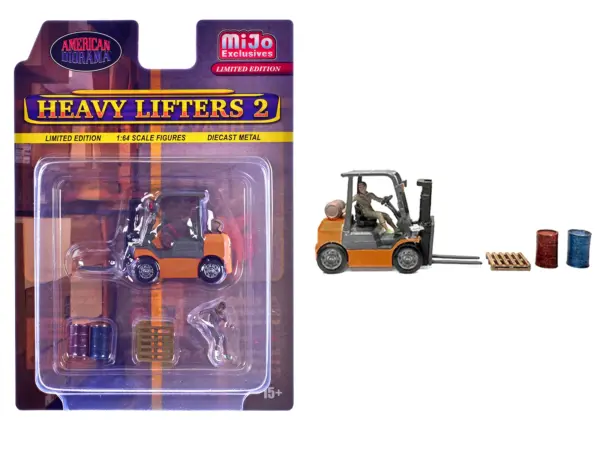 "Heavy Lifters 2" 4 piece Diecast Set Limited Edition for 1/64 Scale Models by American Diorama #1