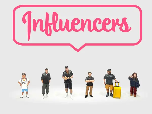 "Influencers" 6 piece Diecast Figure Set Limited Edition for 1/64 Scale Models by American Diorama #3