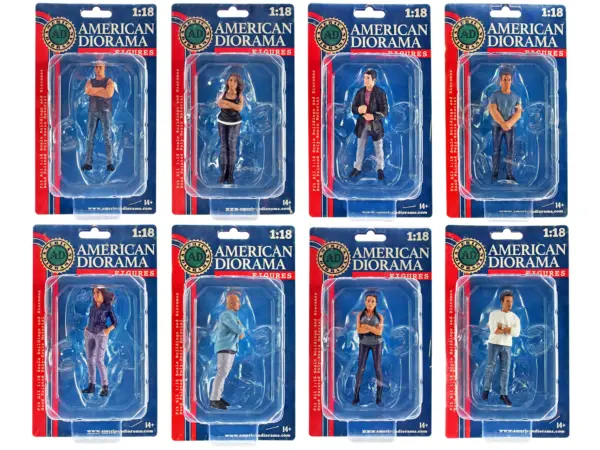 "Car Meet 3" 8 piece Figure Set for 1/18 Scale Models by American Diorama #2