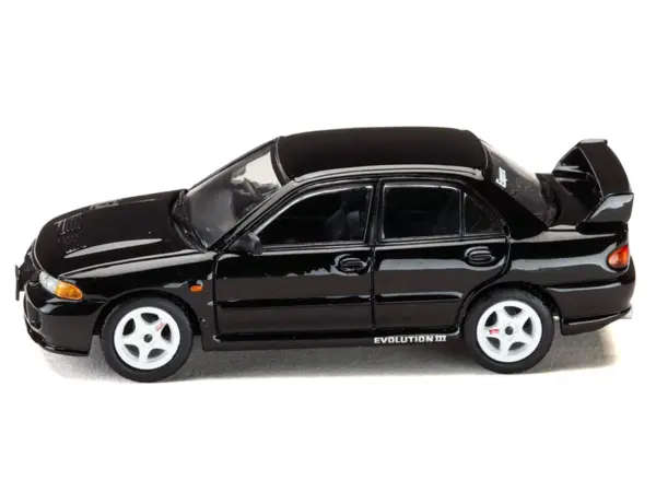 Mitsubishi Lancer RS Evolution III RHD (Right Hand Drive) Black "Initial D" (1995-2013) Manga "Diorama Set Series" 1/64 Diecast Model car by Hobby Japan #2