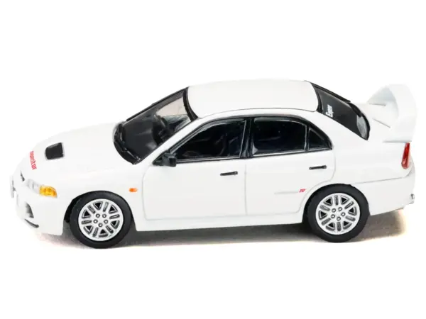 Mitsubishi Lancer RS Evolution IV RHD (Right Hand Drive) "MonStar" White "Initial D" (1995-2013) Manga "Diorama Set Series" 1/64 Diecast Model car by Hobby Japan #2