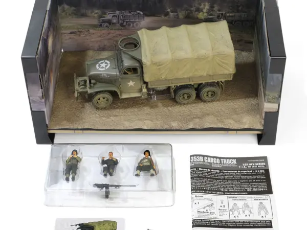 GMC CCKW-353B Cargo Truck with Cover "1st Infantry Division Weymouth England World War II" (1944) United States Army with Figures "Armoured Fighting Vehicle" Series 1/32 Diecast Model by Forces of Valor #4