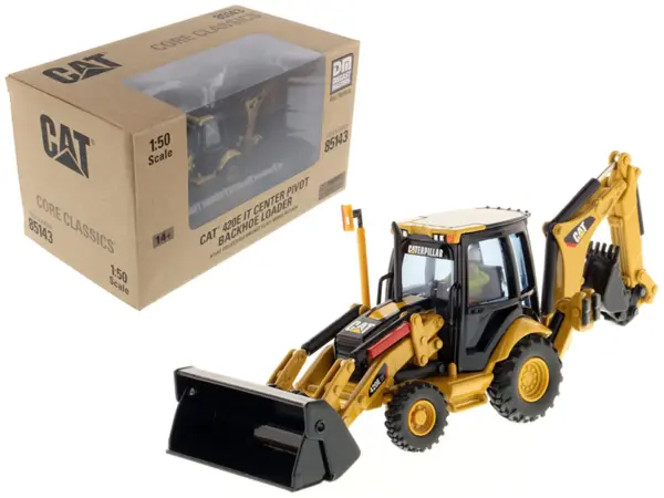 CAT Caterpillar 420E Center Pivot Backhoe Loader with Working Tools with Operator "Core Classics Series" 1/50 Diecast Model by Diecast Masters #1