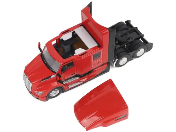 Kenworth T680 76" High Roof Sleeper Cab Truck Tractor Viper Red "Transport Series" 1/50 Diecast Model by Diecast Masters #2