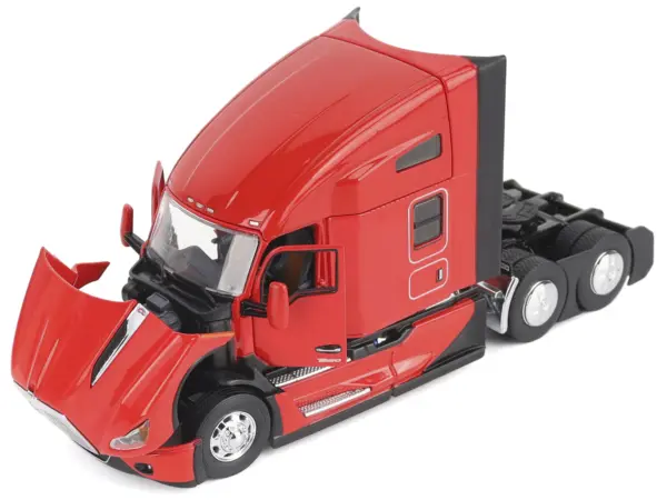 Kenworth T680 76" High Roof Sleeper Cab Truck Tractor Viper Red "Transport Series" 1/50 Diecast Model by Diecast Masters #5