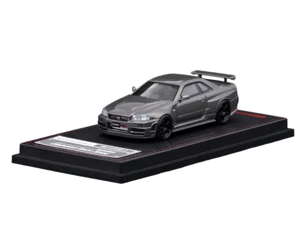 Nissan Skyline GT-R (BNR34) Nismo CRS RHD (Right Hand Drive) Gray Metallic 1/64 Diecast Model Car by Ignition Model #2