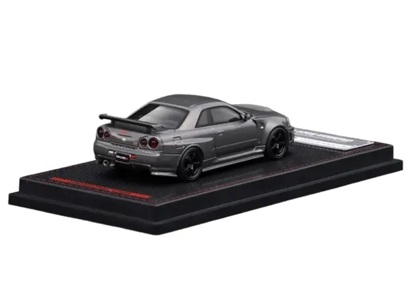 Nissan Skyline GT-R (BNR34) Nismo CRS RHD (Right Hand Drive) Gray Metallic 1/64 Diecast Model Car by Ignition Model #3